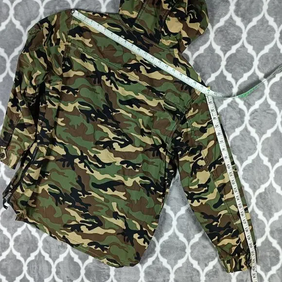 Gap Jacket Youth 2XL Green Camo Anorak Hooded 1/4 Zip Pockets Military Teen - Picture 7 of 14